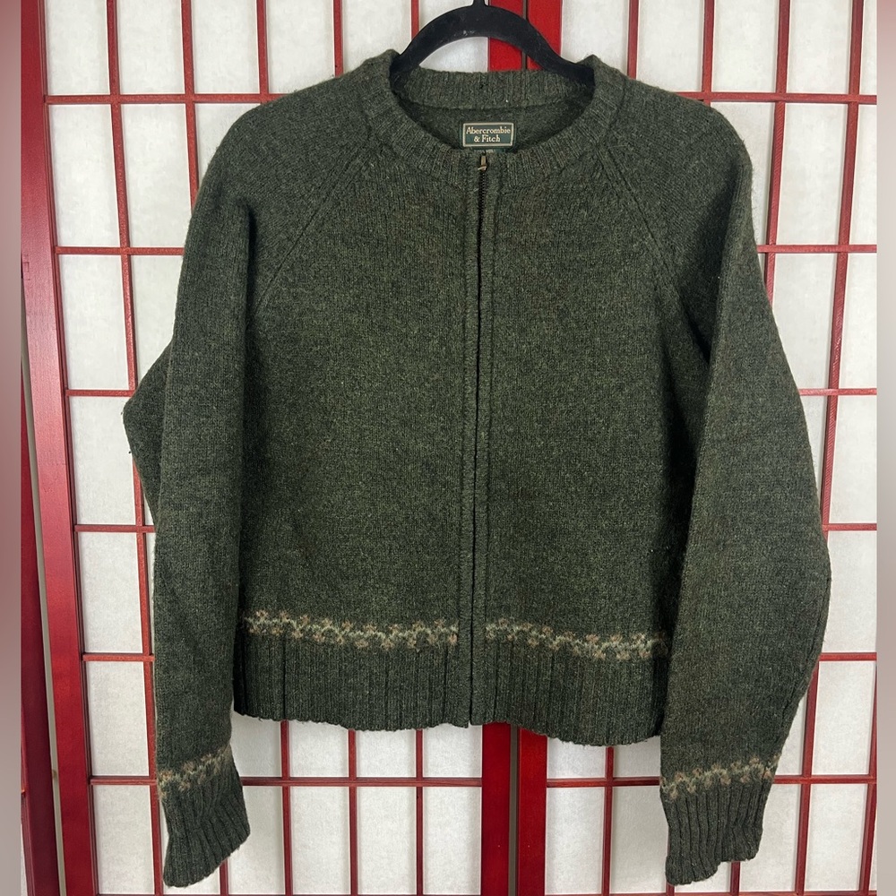 Vintage Abercrombie and Fitch Wool Full Zip Sweater